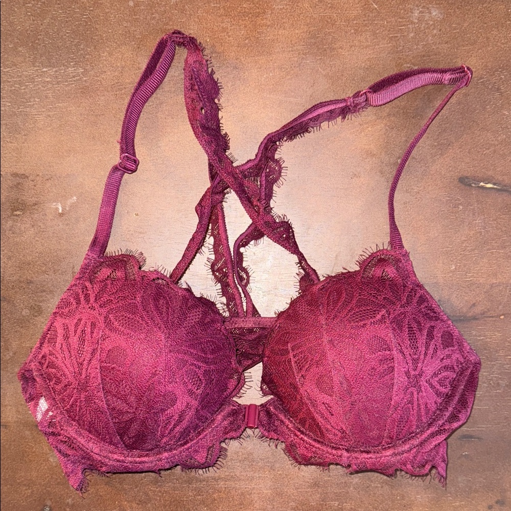 Elegant Victoria Secret Lace Burgundy Bra